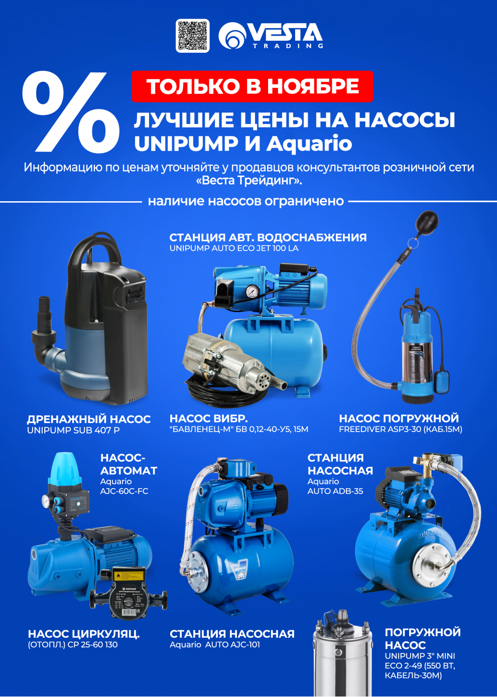 Время покупать насосы Unipump и Aquario