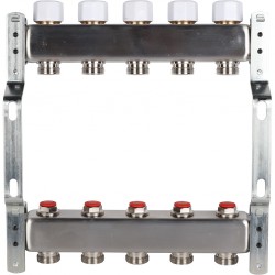 Коллектор из нерж. стали 1"x3/4" ROMMER без расходомеров 5 вых.